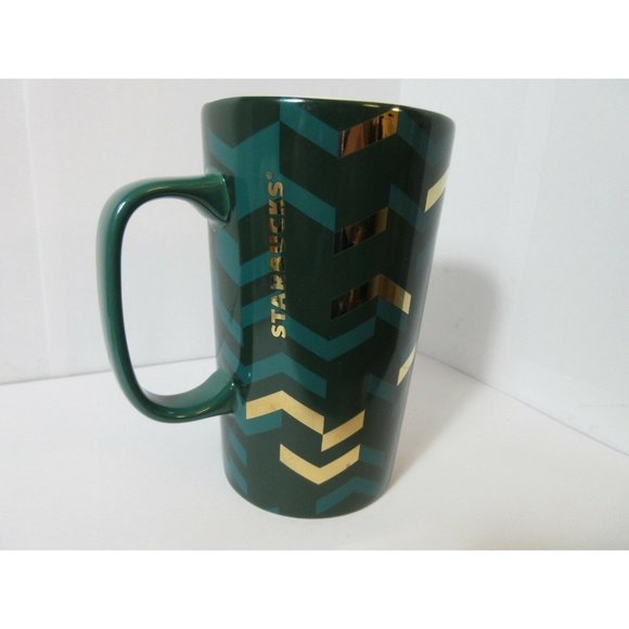 Starbucks 2014 Dot Collection Green Gold Mug 16 oz - Picture 4 of 6